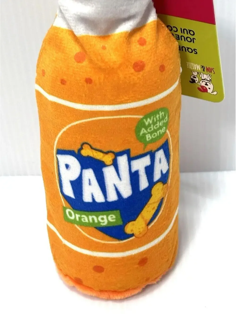 Panta Soda Bottle Dog Toy - Fun Squeaky Puppy Plush - Parody Pet Gift Brand New
